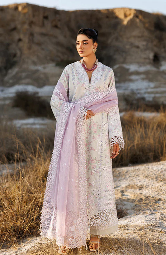 Sunlit Groove by Emaan Adeel Embroidered Lawn Unstitched 3 Piece Suit - SUNNY SPLASH - ED26SNG - Cream - Summer Collection