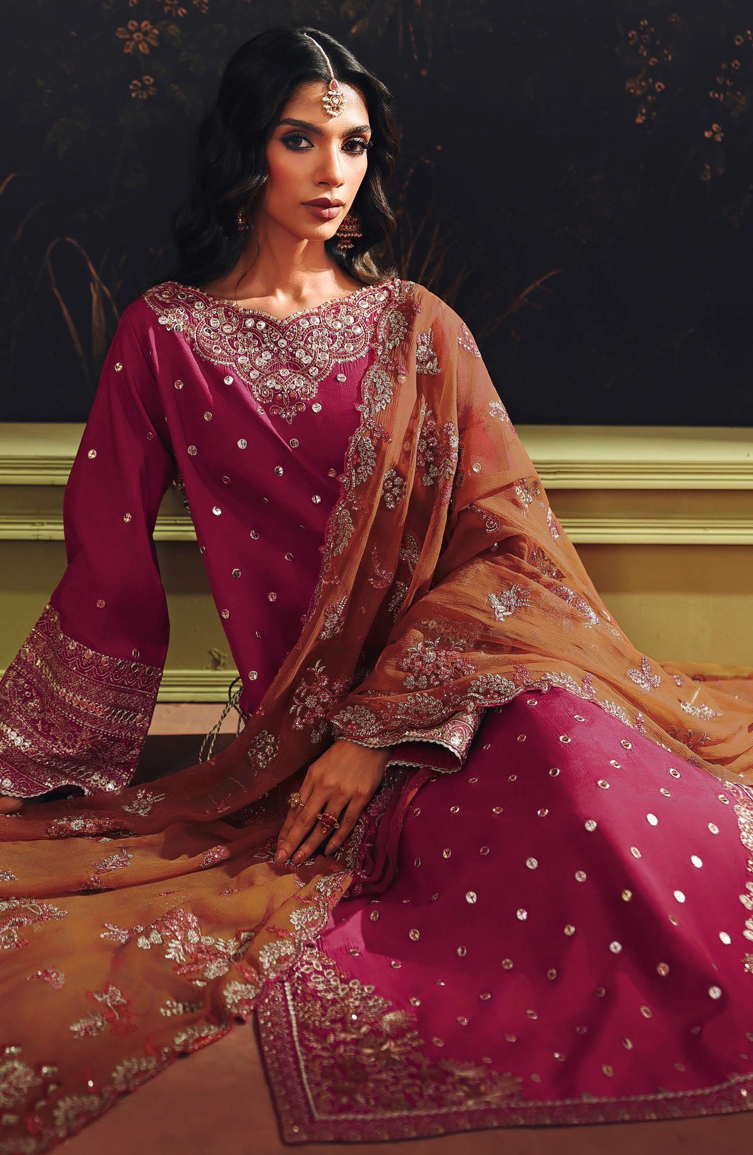 Suroor by Ramsha Luxury Embroidered Raw Silk Unstitched 3 Piece Suit - SR-101 Gulaal - RM26SR - Pink - Formal Collection