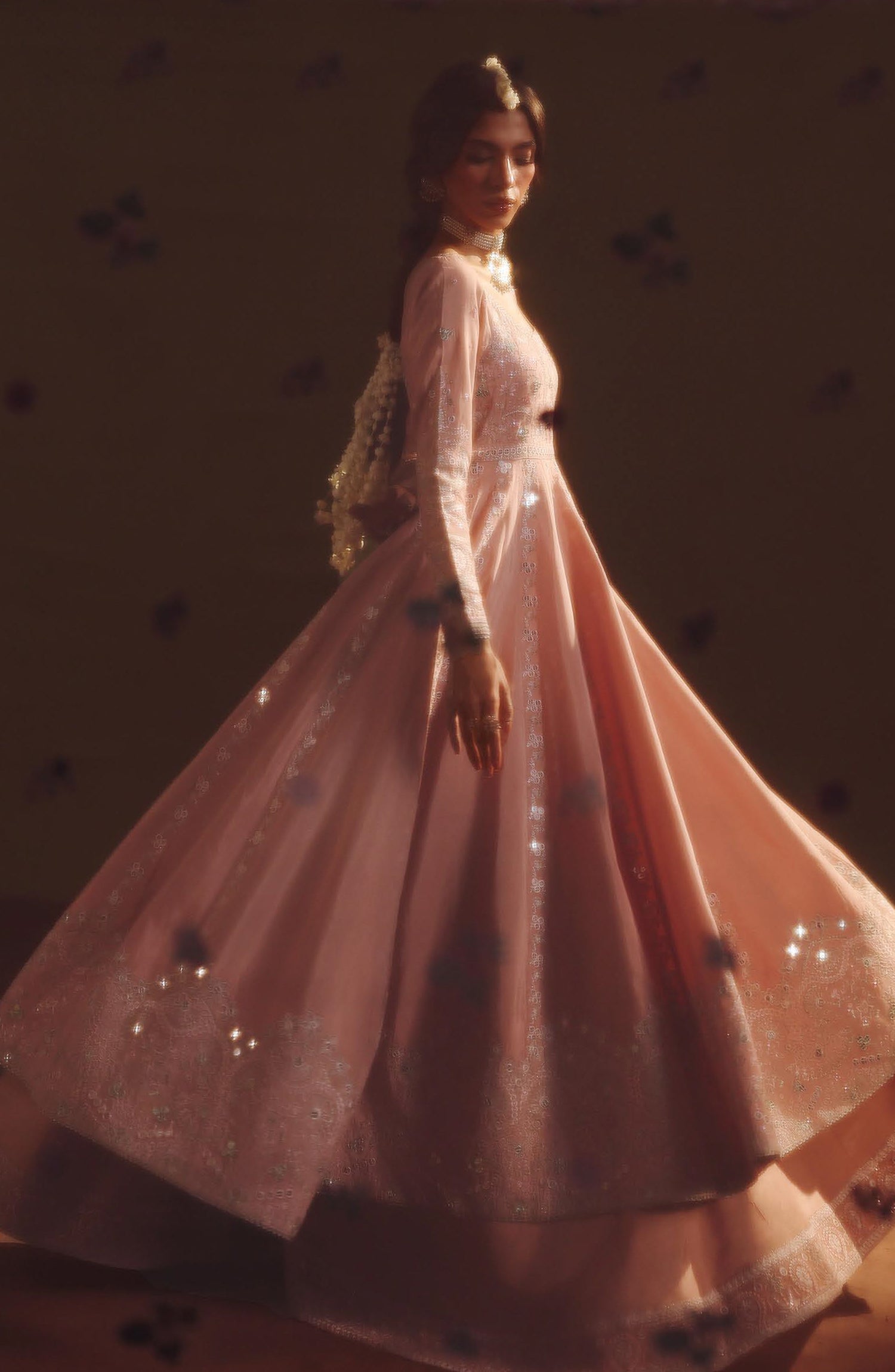Suroor by Ramsha Luxury Embroidered Raw Silk Unstitched 3 Piece Suit - SR-104 Nazakat - RM26SR - Pink - Formal Collection