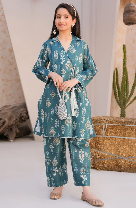 Threads N Weaves Printed Lawn Stitched 2 Piece Suit - RTWL25103 Teal Elegance - TNW25SPL - Blue - Summer Collection