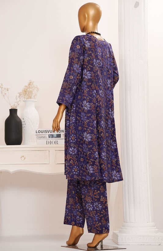 Amna Khadija Printed Lawn Stitched 2 Piece Suit - TPC-08 - AM25TPC - Purple - Summer Collection