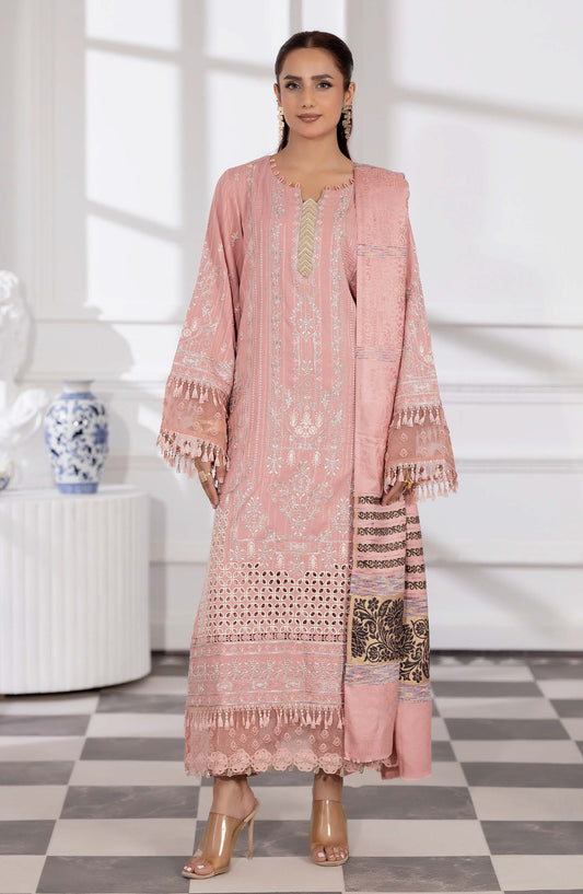 Tanim by Johra Embroidered Winter Fabric Unstitched 3 Piece Suit - JW-752 - JH25TANIM - Pink - Winter Collection