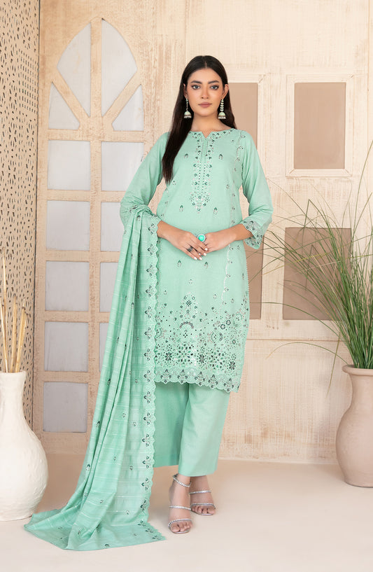 Tareef by Tawakkal Fabrics Embroidered Karandi Unstitched 3 Piece Suit - D-4471 - TF25TRF - Blue - Winter Collection