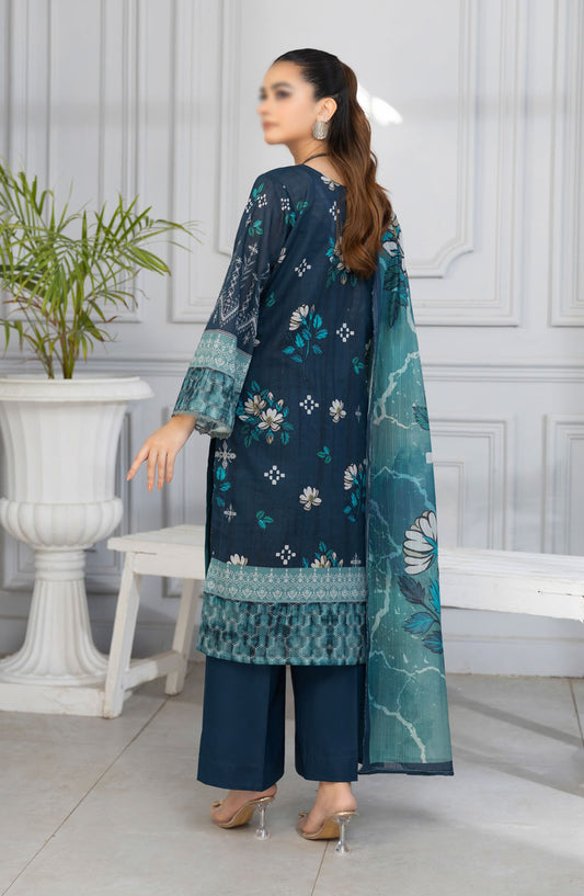 Tassawar Embroidered Lawn Unstitched 3 Piece Suit - Design-10 - AK25TSW2 - Green - Summer Collection