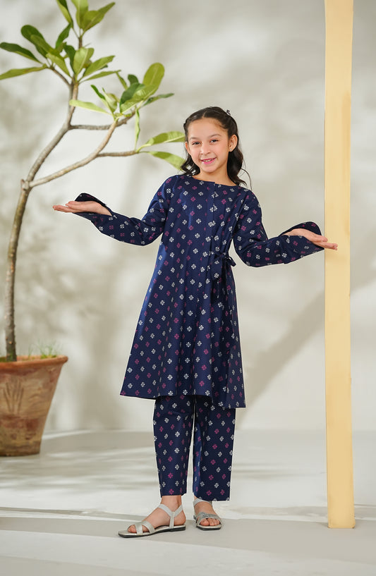 The Masakali Story by Amna Khadija Printed Cotton Stitched 2 Piece Suit - TMS-04 - AM26TMS - Blue - Summer Collection