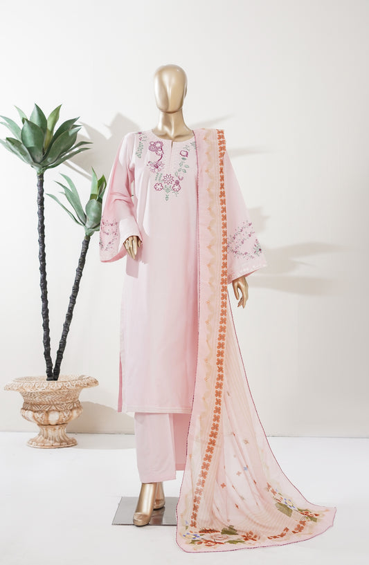 Timeless Summer by Amna Khadija Embroidered Cotton Lawn Stitched 3 Piece Suit - AKTS-02 - AM26MLSS - Pink - Summer Collection
