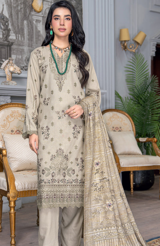 Umang by Riaz Arts Embroidered Peach Unstitched 3 Piece Suit - D-03 - RA26UMG - Grey - Winter Collection