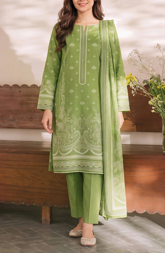 VS Daman Printed Cambric Unstitched 3 Piece Suit - D-05 - VS26TWC - Green - Summer Collection