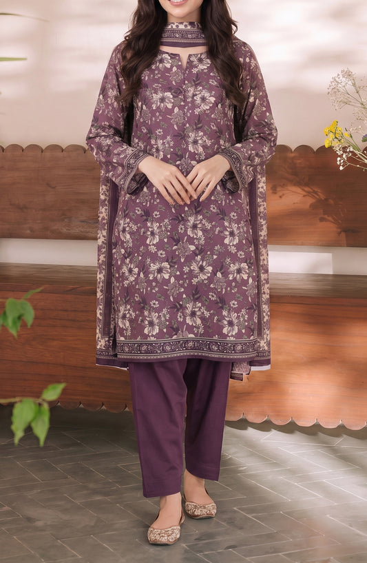 VS Daman Printed Cambric Unstitched 3 Piece Suit - D-04 - VS26TWC - Purple - Summer Collection