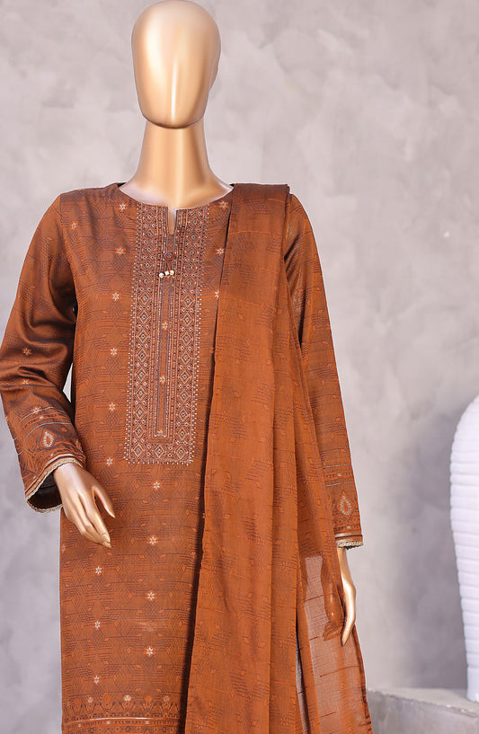 Valencia by HZ Textile Embroidered Lawn Unstitched 3 Piece Suit - D-08 - HZ26VCI - Rust - Summer Collection