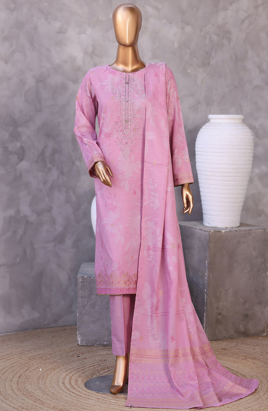 Valencia by HZ Textile Embroidered Lawn Unstitched 3 Piece Suit - D-07 - HZ26VCI - Pink - Summer Collection