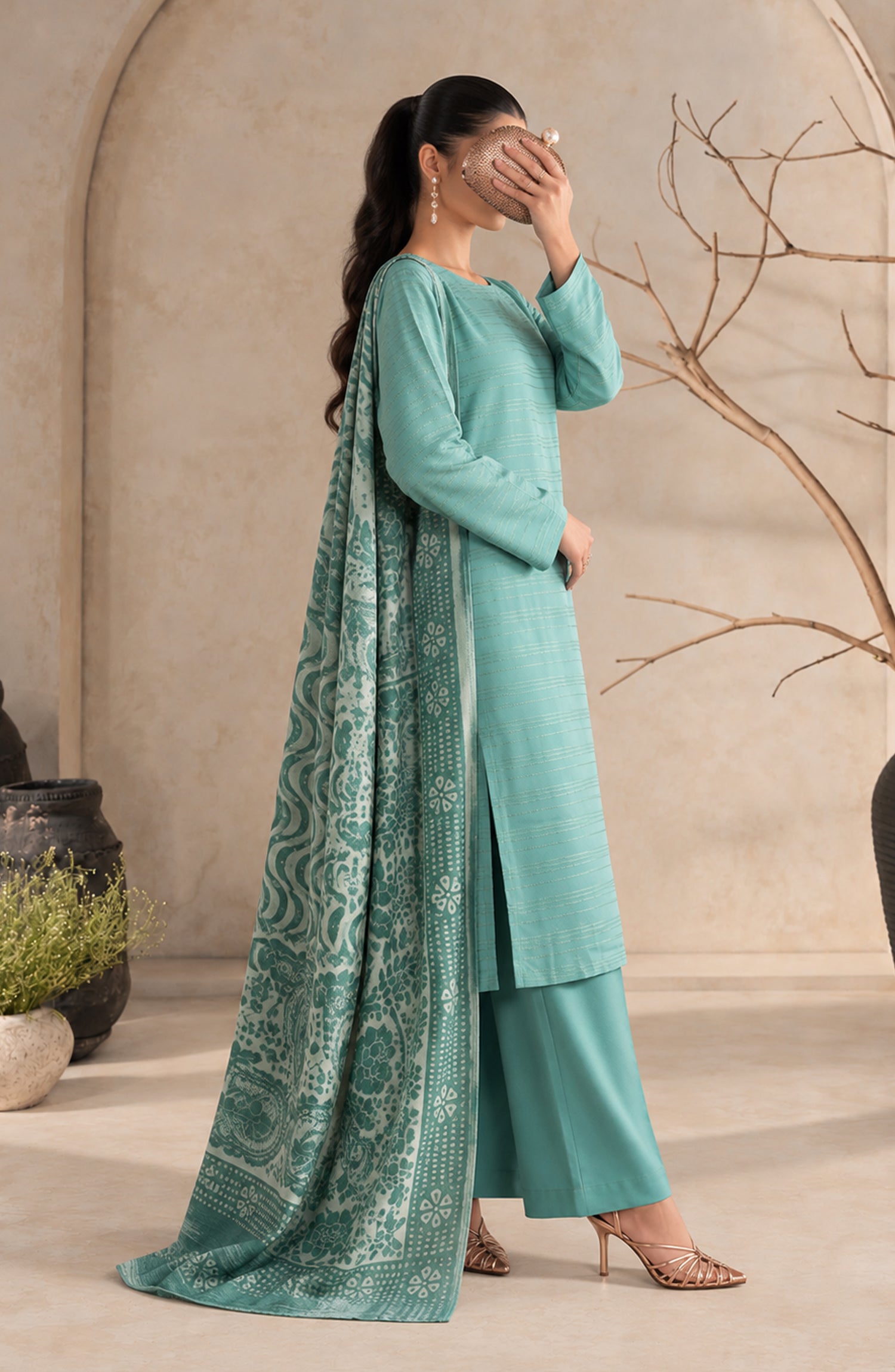 Velluto Milano by Amna Khadija Moonlight Unstitched 3 Piece Suit - AKVM-16 - AM26TOM - Sky Blue - Winter Collection