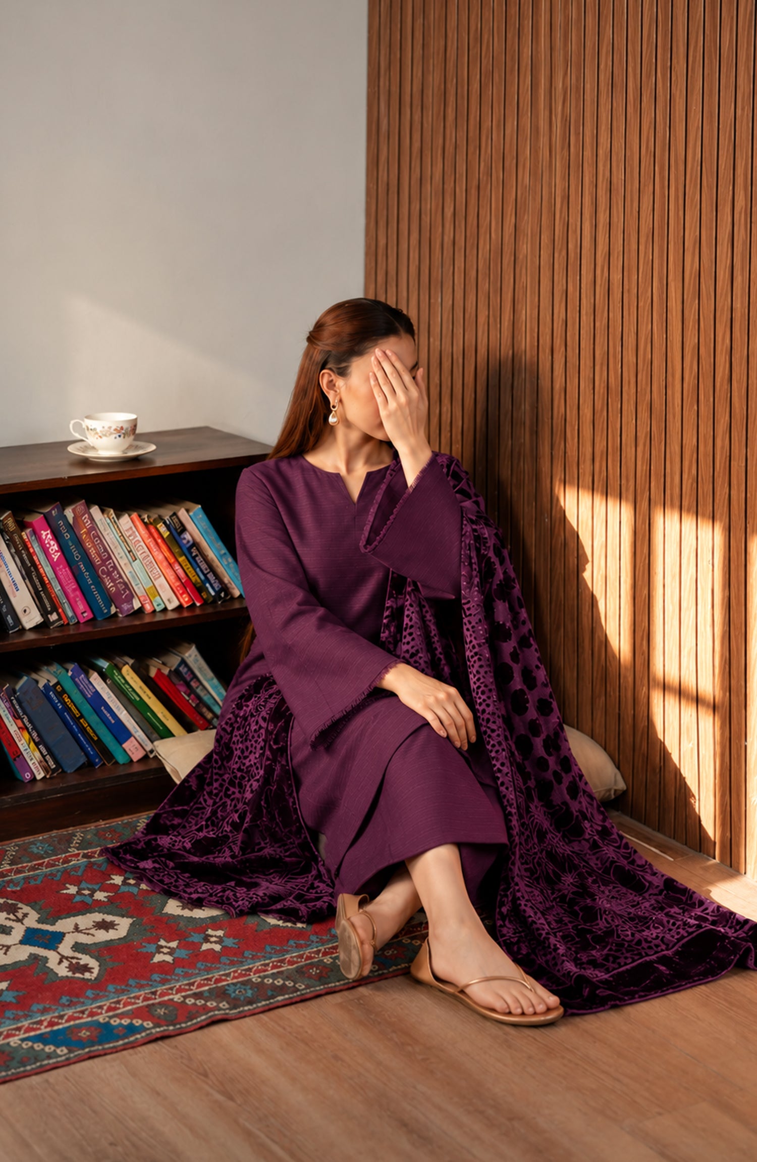 Velluto Milano by Amna Khadija Moonlight Unstitched 3 Piece Suit - AKVM-17 - AM26MON - Purple - Winter Collection