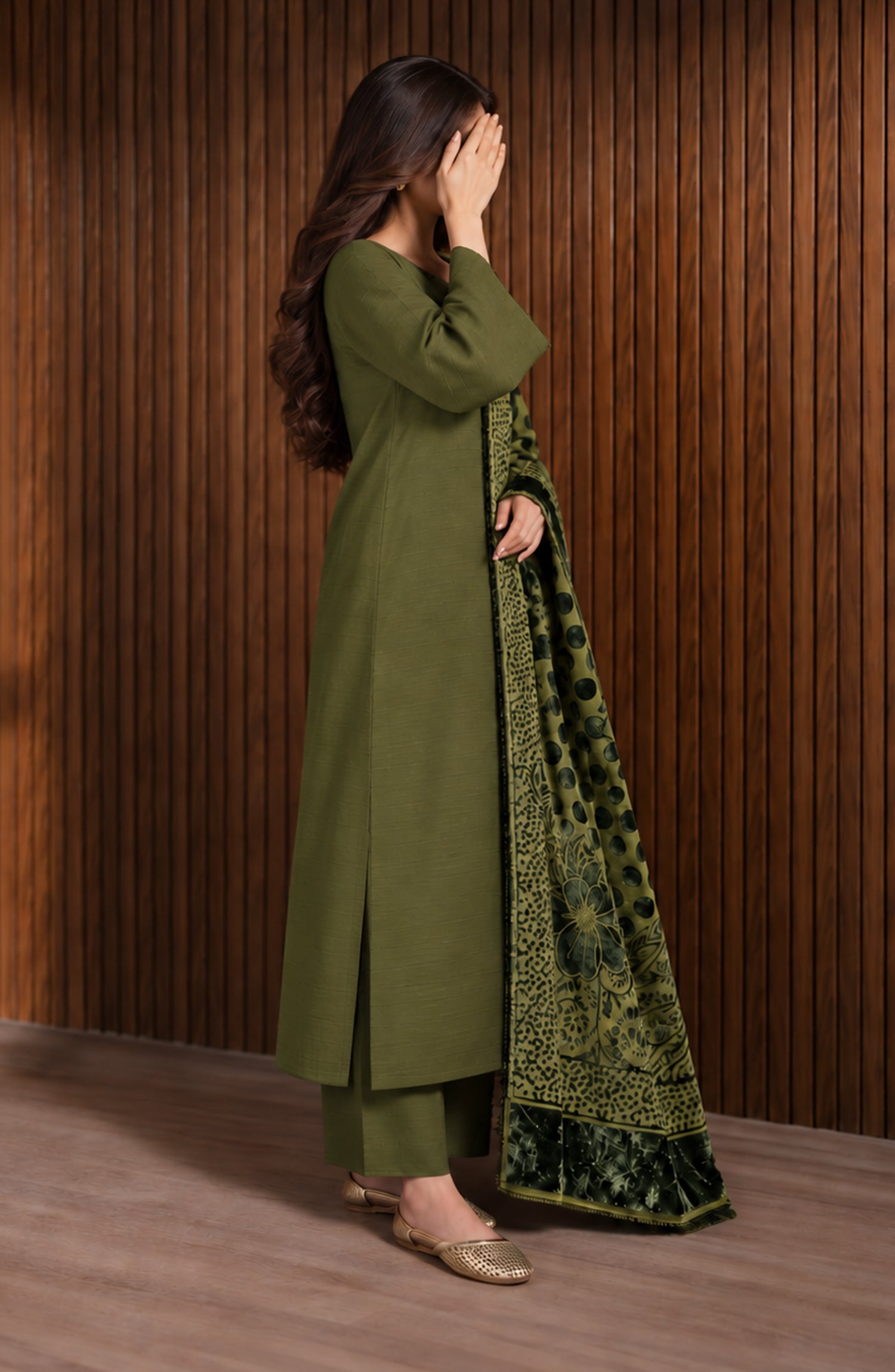 Velluto Milano by Amna Khadija Moonlight Unstitched 3 Piece Suit - AKVM-21 - AM26MON - Green - Winter Collection
