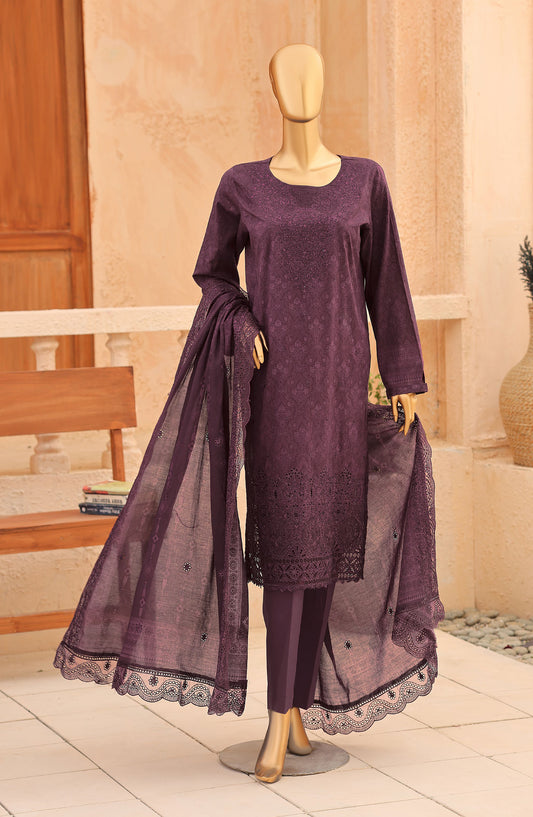 Venice by HZ Embroidered Lawn Unstitched 3 Piece Suit - VD-06 - HZ26NPF - Purple - Festive Collection