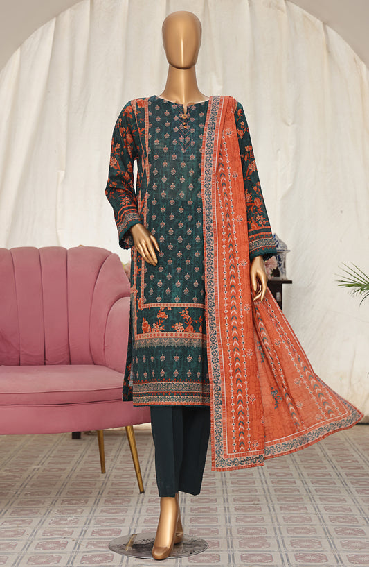 Vital Prints by HZ Textile Printed Lawn Unstitched 3 Piece Suit - VP-02 - HZ25VITL - Green - Summer Collection