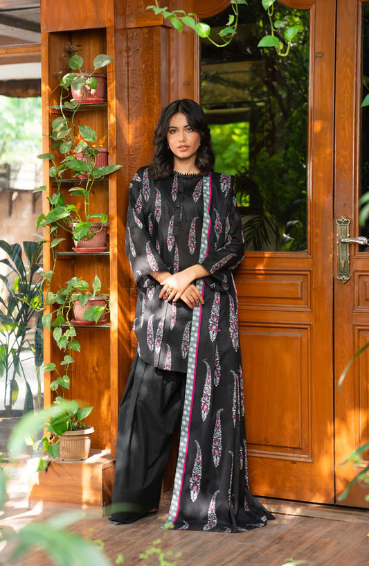 Beena by Beyond East Printed Lawn Unstitched 3 Piece Suit - WUE-154511 - BYD25BE - Black - Summer Collection