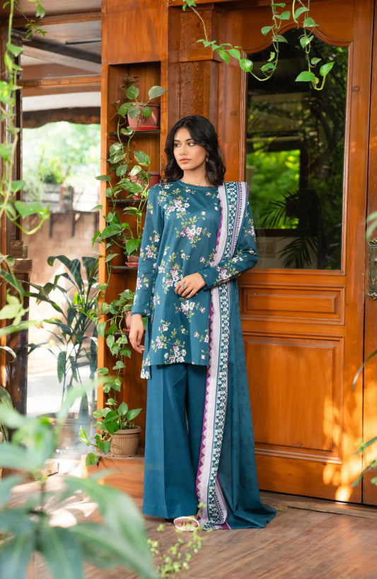 Beena by Beyond East Printed Lawn Unstitched 3 Piece Suit - WUE-154516 - BYD25BE - Blue - Summer Collection