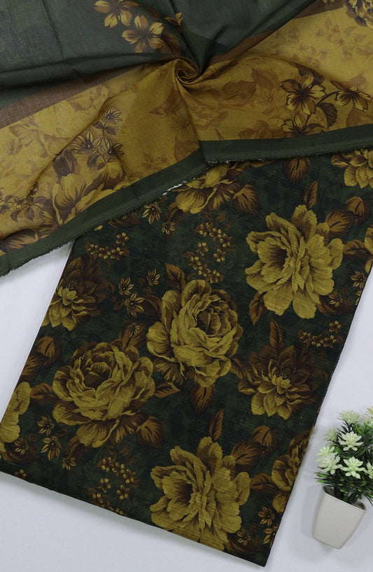 Ayra by Amna Khadija Printed Lawn Unstitched 3 Piece Suit - D-01 - AM25AYRA - Green - Summer Collection
