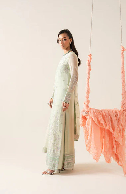 Zaib by Freesia Embroidered Chiffon Unstitched 3 Piece Suit - LOUISE -FS50130 - MNM25FZB - Green - Festive Collection