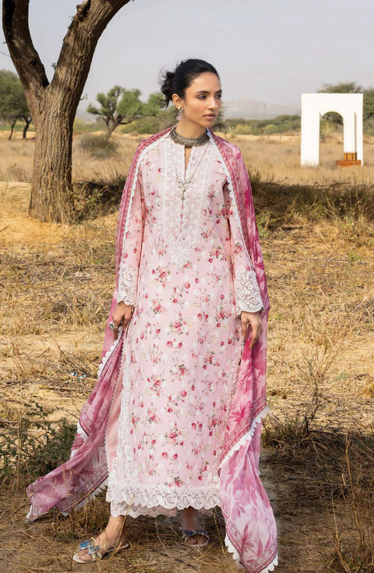 Zainab Chottani Embroidered Jacquard Unstitched 3 Piece Suit - D-15 - ZBC26SS - Pink - Spring Summer Collection