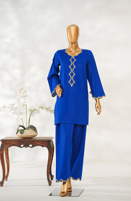 Zaira Royal by Amna Khadija Embroidered Cotton Jacquard Stitched 2 Piece Suit - ZR-02 - AM25ZAIRA - Blue - Winter Collection