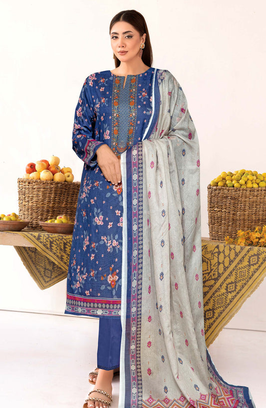 Zanera by Johra Printed Lawn Unstitched 3 Piece Suit - JH-1404 - JH25ZANR - Blue - Casual Collection