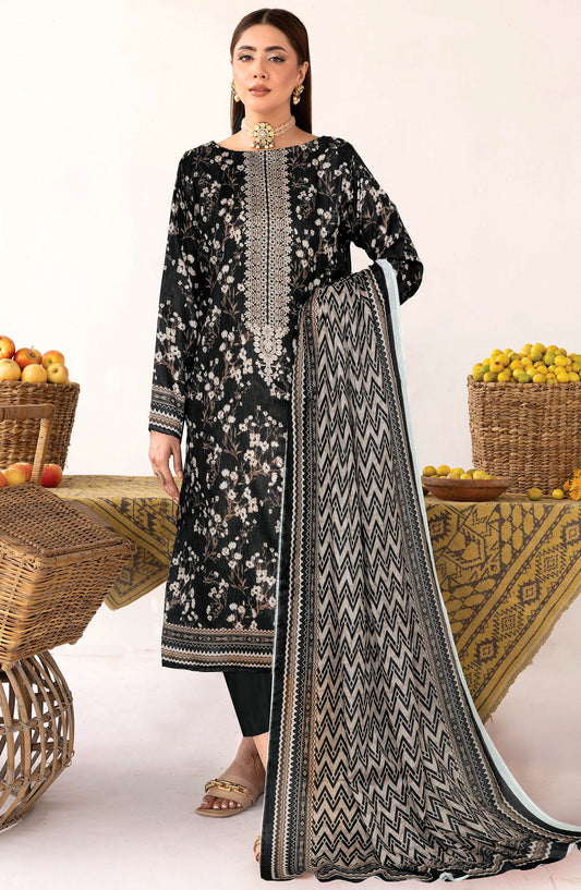 Zanera by Johra Printed Lawn Unstitched 3 Piece Suit - JH-1403 - JH25ZANR - Black - Casual Collection