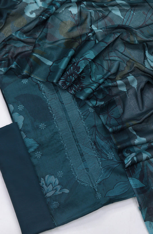 Zara by Amna Khadija Embroidered Lawn Unstitched 3 Piece Suit - Design-06 - AM26ZARA - Green - Summer Collection