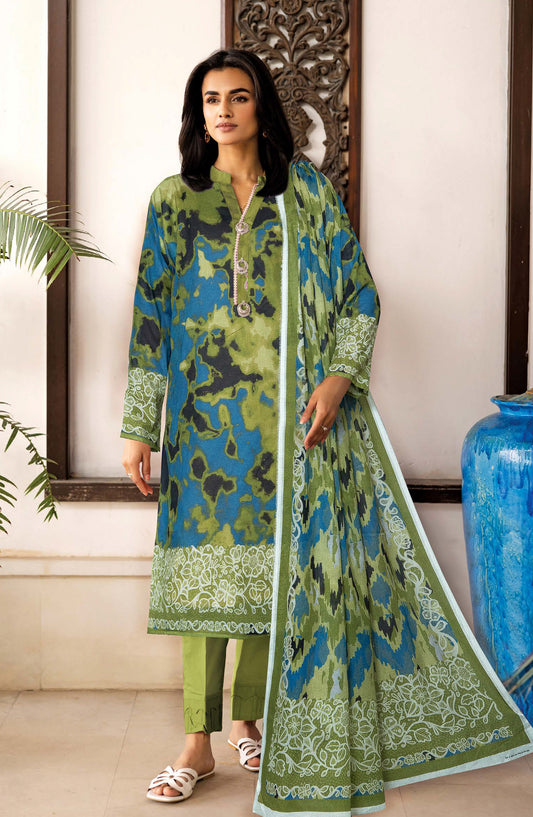 Zara by Johra Printed Lawn Unstitched 3 Piece Suit - JH-1493 - JH25ZARA - Green - Casual Collection