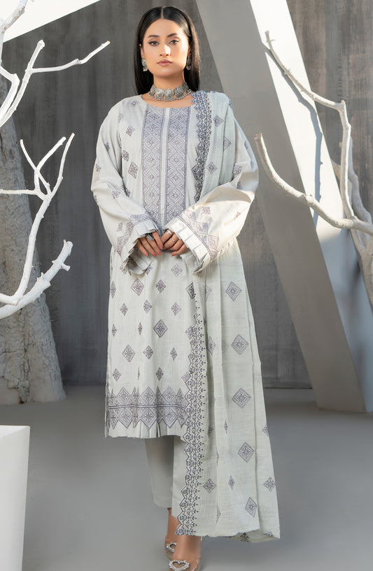 Zarmeesh by Al Karim Embroidered Slub Unstitched 3 Piece Suit - D-07 - AK26ZRM - Light Green - Summer Collection