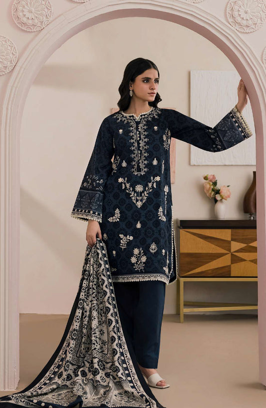 Zellbury Monochrome Embroidered Lawn Unstitched 3 Piece Suit - WUS26E30710 - ZB26MN - Black - Summer Collection