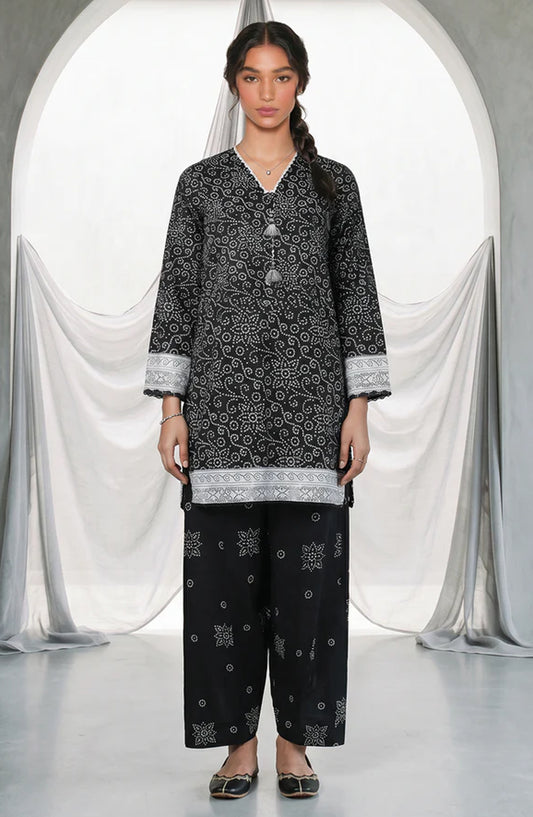 Zellbury Monochrome Printed Lawn Unstitched 2 Piece Suit - WUS26X20927 - ZB26MN - Black - Summer Collection
