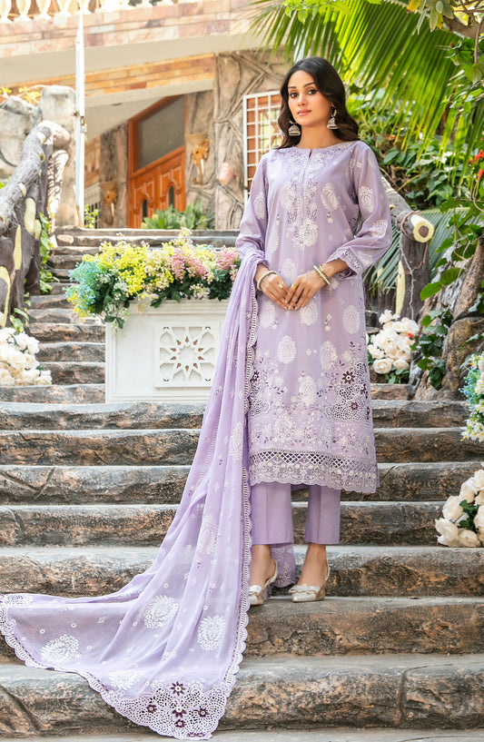 Zindagi by Tawakkal Fabrics Embroidered Lawn Unstitched 3 Piece Suit - D-2656 - TF26ZND - Purple - Summer Collection