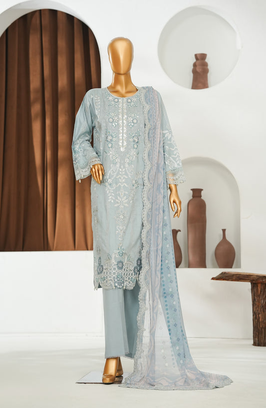 Zoya Luxe by Amna Khadija Embroidered Chiffon Stitched 3 Piece Suit - ZLCP-06 - AM26ZLCP - Blue - Festive Collection