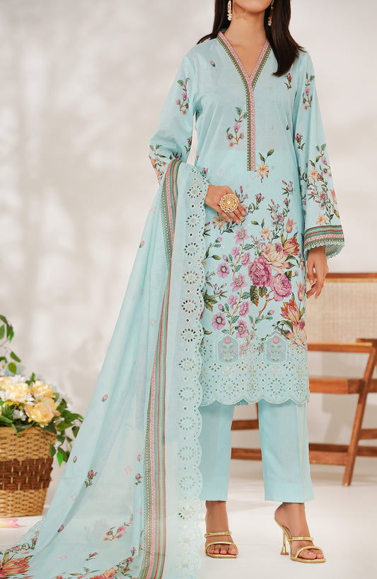 Zynah Premium by VS Textile Digital Printed Chikankari Unstitched 3 Piece Suit - D-682 - VS26ZYN - Blue - Summer Collection