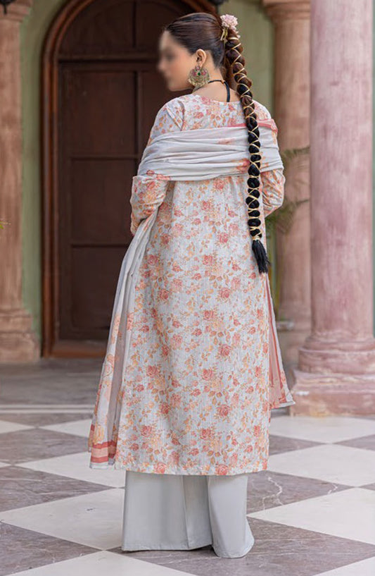 Zynah Embroidered Lawn Unstitched 3 Piece Suit - Design-07 - AK25ZNA2 - Pink - Summer Collection