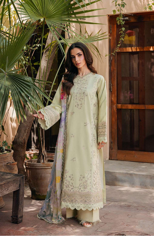 Zync by Florent Embroidered Lawn Unstitched 3 Piece Suit - FZ-2A - FL26FCZ - Green - Summer Collection