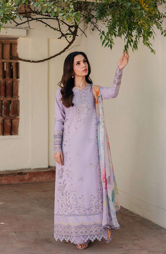 Zync by Florent Embroidered Lawn Unstitched 3 Piece Suit - FZ-2B - FL26FCZ - Purple - Summer Collection
