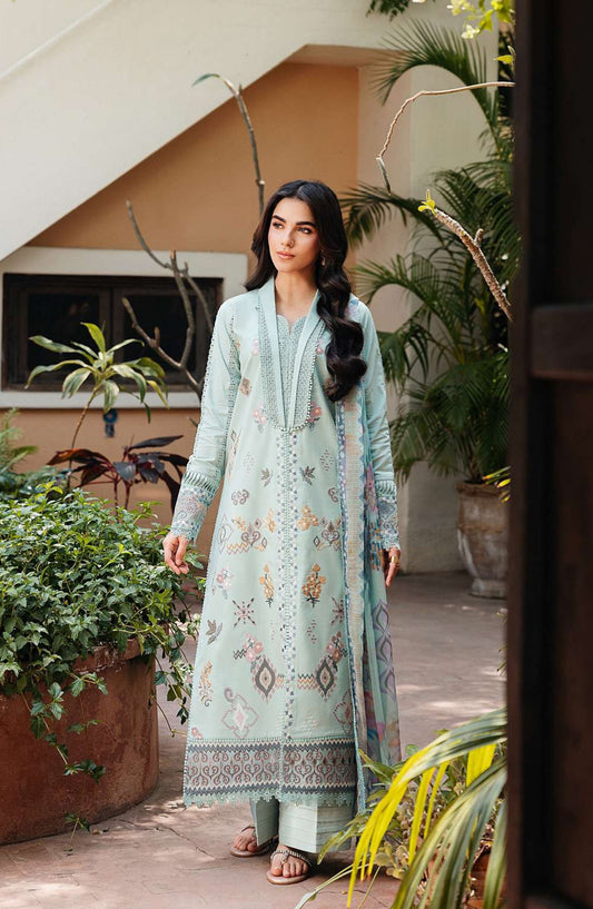 Zync by Florent Embroidered Lawn Unstitched 3 Piece Suit - FZ-3A - FL26FCZ - Blue - Summer Collection