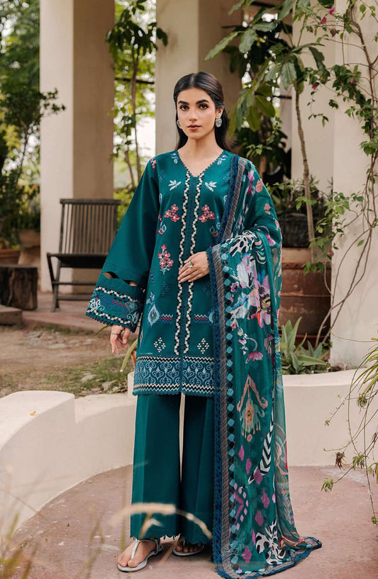 Zync by Florent Embroidered Lawn Unstitched 3 Piece Suit - FZ-3B - FL26FCZ - Green - Summer Collection
