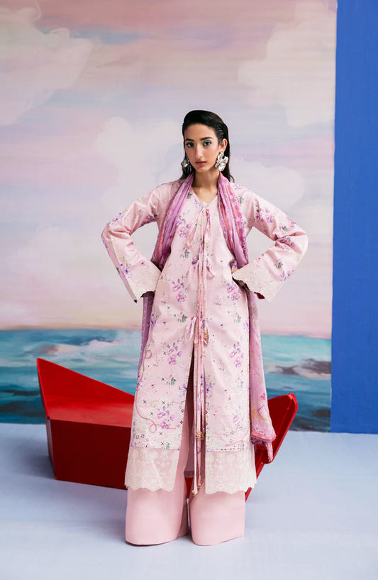 Zync by Florent Embroidered Lawn Unstitched 3 Piece Suit - FZ-4B - FL26NC - Pink - Summer Collection