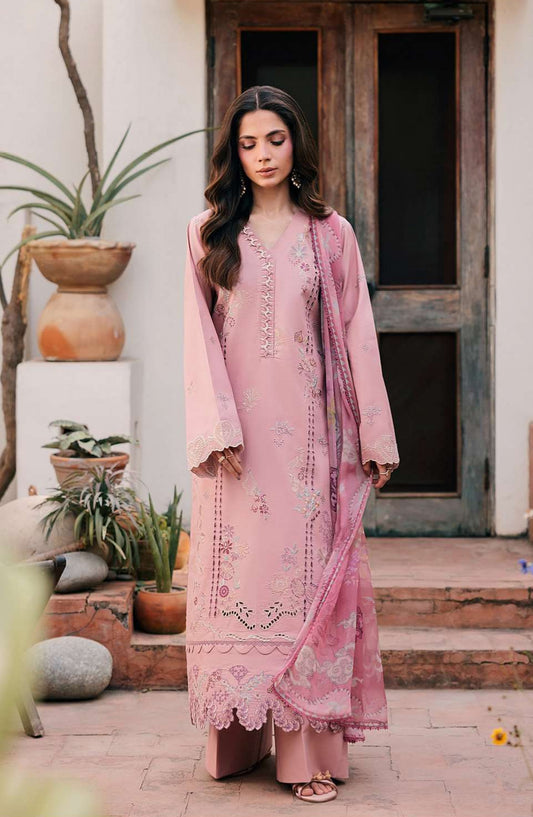 Zync by Florent Embroidered Lawn Unstitched 3 Piece Suit - FZ-6A - FL26FCZ - Pink - Summer Collection