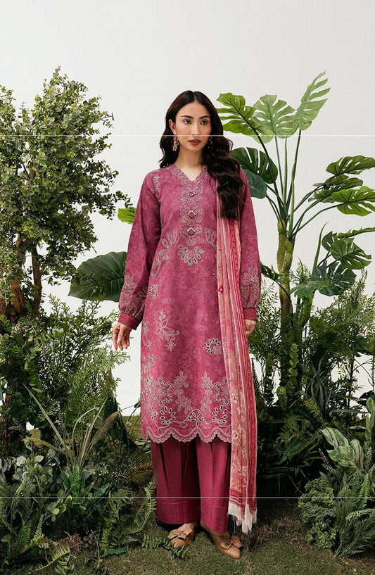 Zync by Florent Embroidered Lawn Unstitched 3 Piece Suit - FZ-6B - FL26NC - Pink - Summer Collection