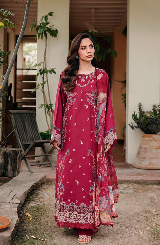 Zync by Florent Embroidered Lawn Unstitched 3 Piece Suit - FZ-7A - FL26FCZ - Pink - Summer Collection