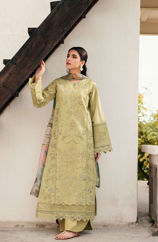 Zync by Florent Embroidered Lawn Unstitched 3 Piece Suit - FZ-8A - FL26FCZ - Green - Summer Collection