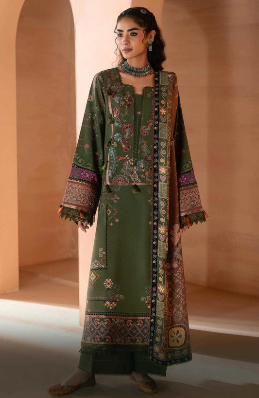 Zync by Florent Embroidered Viscose Unstitched 3 Piece Suit - 18 Ember - FL26ZTY - Green - Winter Collection