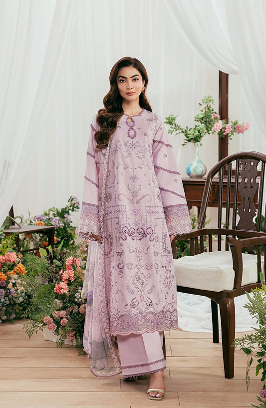 Zync by Florent Luxury Embroidered Lawn Unstitched 3 Piece Suit - FZ-7B - FL26NLX - Purple - Summer Collection