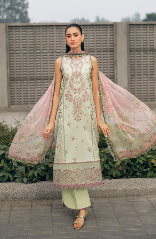 Zync by Florent Embroidered Lawn Unstitched 3 Piece Suit - FZ-8B - FL26SES - Green - Summer Collection