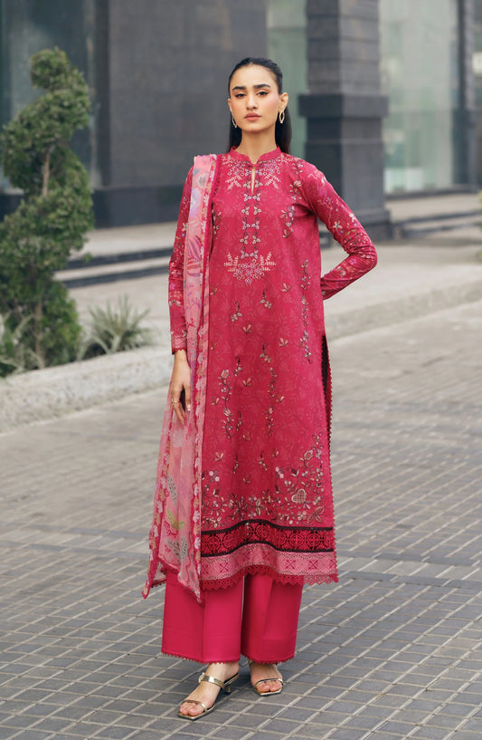 Zync by Florent Embroidered Lawn Unstitched 3 Piece Suit - FZ-6B - FL26SES - Pink - Summer Collection